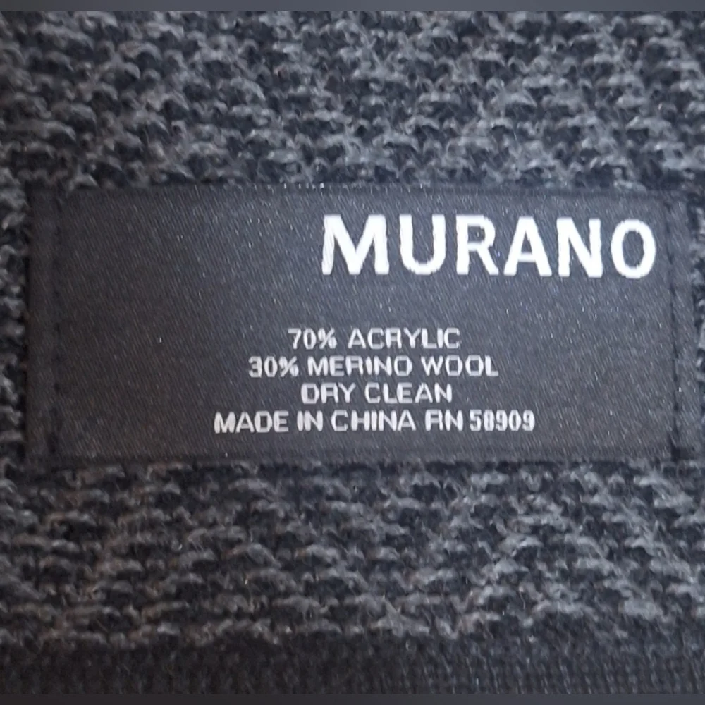 #985 Murano Unisex Herringbone Textured Soft Knit Fabric in Black & Gray